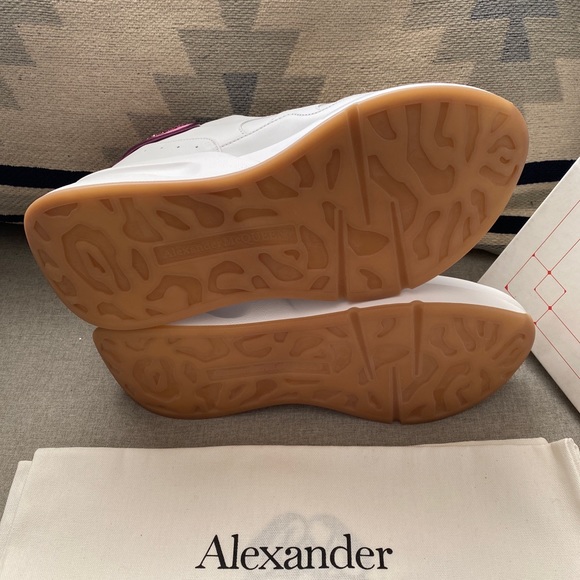 Alexander McQueen oversize sneaker white pink galaxy glitter 40/10 NWT - Picture 6 of 12